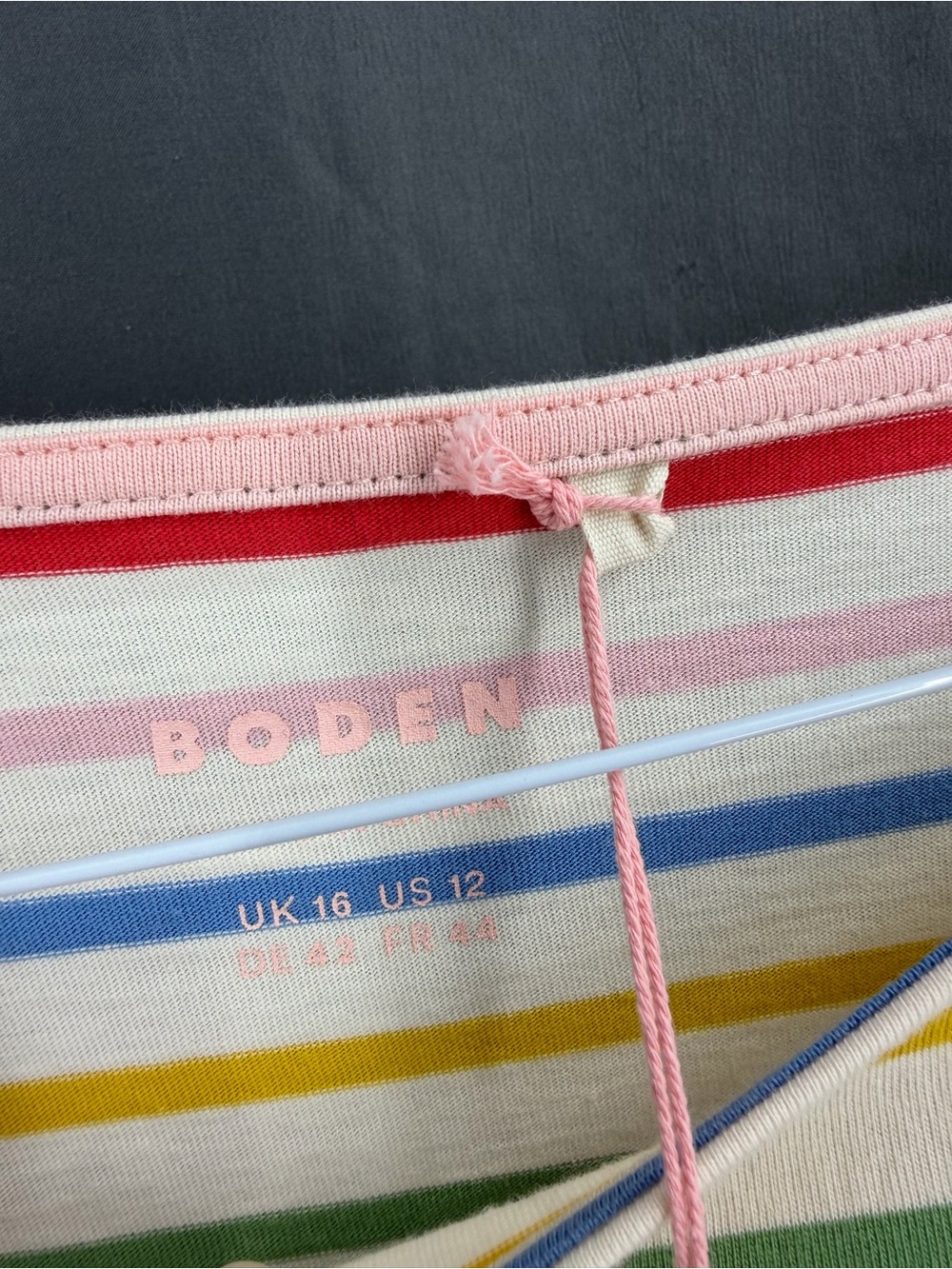 BODEN NWT Ella Breton-Soft Rainbow Long Sleeve Cotton Tshirt Top - Picture 5 of 5